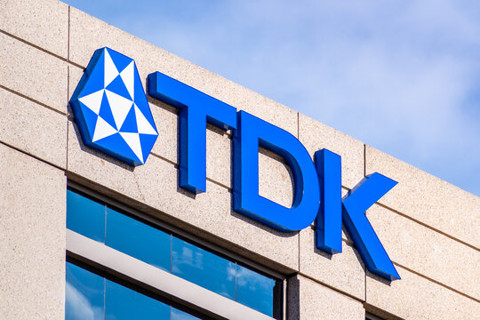 Jan 4, 2020 San Jose / CA / USA - TDK logo at their office building in Silicon Valley