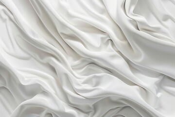 A close-up view of white fabric with intricate details