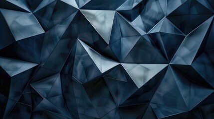 Fototapeta premium A close-up view of a textured wall composed of blue triangular shapes