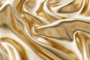 A close-up shot of shiny gold fabric with intricate patterns and details