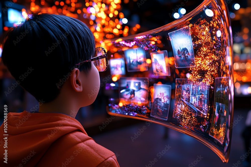 Poster Interactive 3D digital scene of a person reflecting on yesterdayâ€™s decisions, where users can explore floating images, notes, and animated reflections of past experiences.