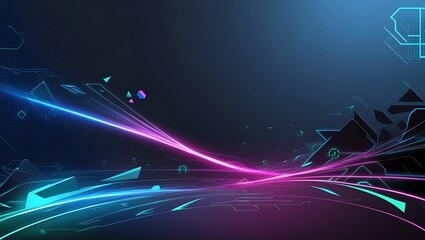 Abstract neon gaming background. Generative Ai.