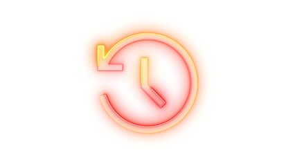 Glowing symbol icon, Neon icon history symbol transparent background
