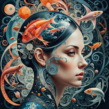 Abstraktion Die Gedanken sind hell, die Gedanken dunkel 1х1. Hintergrund f&uuml;r das Design 2.