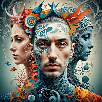 Abstraktion Die Gedanken sind hell, die Gedanken dunkel 1х1. Hintergrund f&uuml;r das Design 5.