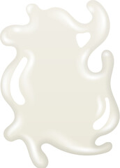 Cream stain. Liquid splash. Milk realistic drop