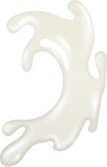 Cream splash. White realistic fluid motion mockup