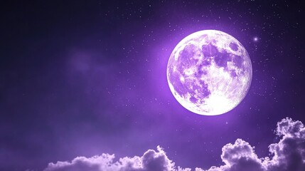 Obraz premium Enchanting Purple Moon Over Starry Sky