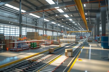 Fototapeta premium Customizable manufacturing environment with digital control systems enabling agile response