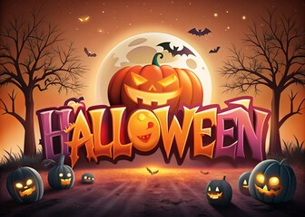 Editable Halloween Text Effect, Graphic Style Effect, with Background Halloween