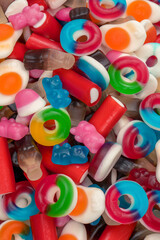 Tasty mix of jelly colorful candies.