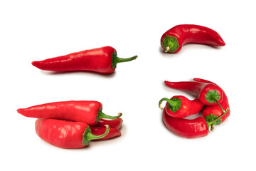 Red hot chili pepper isolated on a white background.