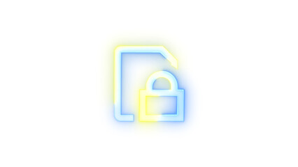 Neon icon mob sim lock symbol transparent background