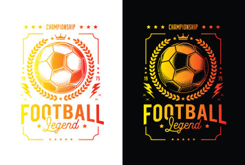 Football club emblem. Original vector illustration in vintage style. T-shirt design.