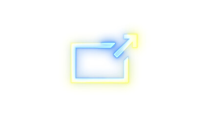 Neon icon open in new window symbol transparent background