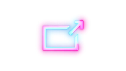 Neon icon open in new window symbol transparent background