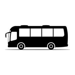 Bus icon. Black silhouette. Side view. Vector simple flat graphic illustration. Isolated object on white background. Isolate.