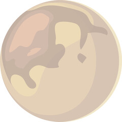 Planet icon. Cartoon pluto. Space game body