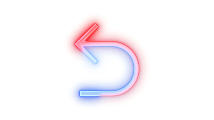 Neon icon rev toggle key symbol blue red color transparent background