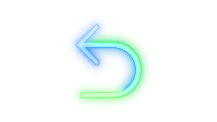 Neon icon rev toggle key symbol blue green color transparent background