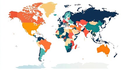 Fototapeta premium A map of the world with oil prices marked in different regions, symbolizing the fluctuation of oil prices across global markets