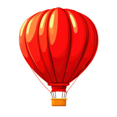 Fototapeta premium Red hot air balloon on a white isolated background.