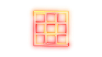 Neon icon tilt down symbol brown red color transparent background