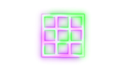 Neon icon tilt down symbol purple green color transparent background