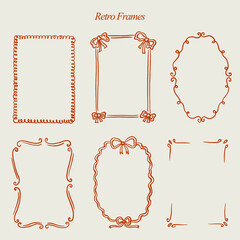 Retro Hand Drawn Vector Frames for cards, wedding invitations, poster.