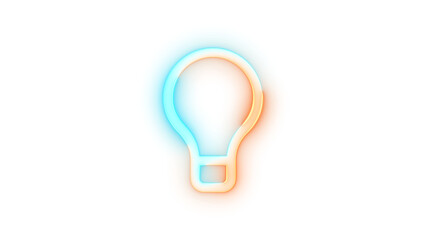 Neon icon tool tip symbol cyan brown color transparent background