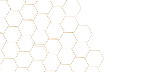 Luxury gold gradient hexagon on transparent background