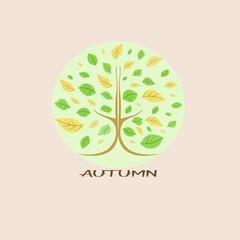  logo of a tree and leaf Autumn