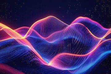 Fototapeta premium A mesmerizing design featuring vibrant colors and geometric patterns against a black backdrop, perfect for illustrations, presentations, or backgrounds