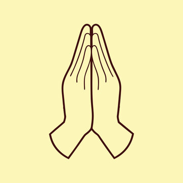 recommend clip art: Hands Namaste Mudra, Praying, Greeting   Simple Flat Line icon