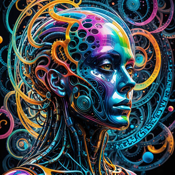 Abstraktion Neon-Gedanken 1х1. Hintergrund f&uuml;r das Design 2.