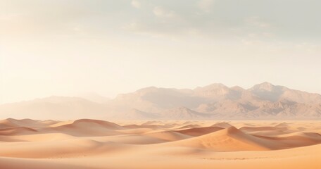 Fototapeta premium Desert landscape with mountains in the background