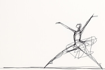 Obraz premium Abstract line drawing of a dancer in motion, expressing grace and movement
