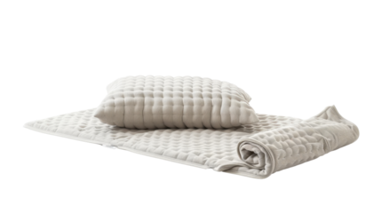 Acupressure mat with pillow on white background