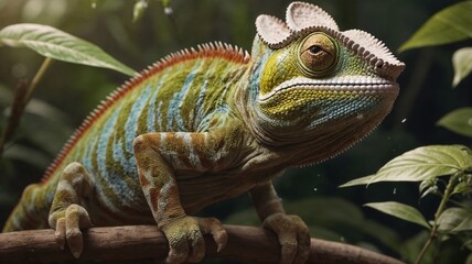 Obraz premium a chameleon in its natural habitat