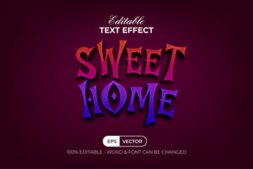 Sweet Home Text Effect Halloween Theme. Editable Text Effect.