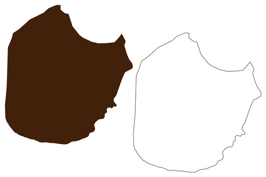 Farallon de Pajaros Island (Commonwealth of the Northern Mariana Islands, Pacific Ocean, United States of America, USA) map vector illustration, scribble sketch Uracus or Urracas map