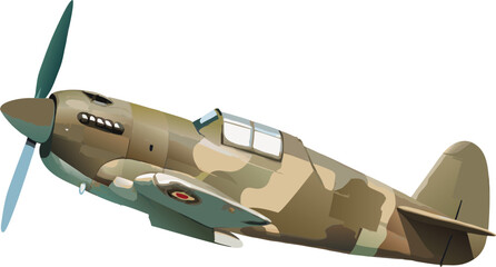 Fototapeta premium World war ii fighter plane flying in the sky
