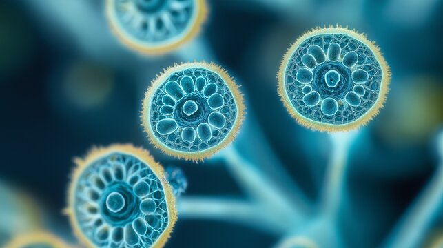 fungal spore, demonstrating its unique structure