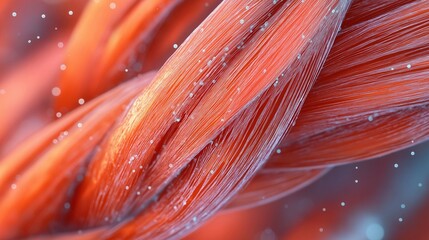 trigger point in a muscle fiber, highlighting its striated appearance