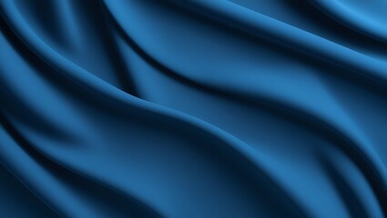 Blue silk fabric background. Generative Ai.