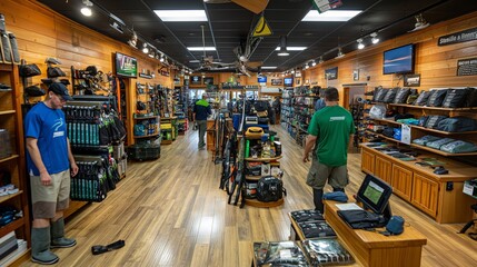 Fototapeta premium sport goods store with a variety of equipment