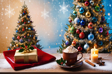 Christmas background poster design with decorations