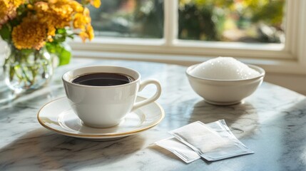 Obraz premium Artificial Sweeteners Low-Calorie Sugar Substitutes for Healthier Options. Concept Healthier Eating Choices, Low-Calorie Alternatives, Artificial Sweeteners, Sugar Substitutes, Diet Options