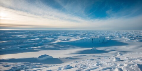 Captivating view of the vast polar desert landscape emphasizing emptiness with a focused perspective.