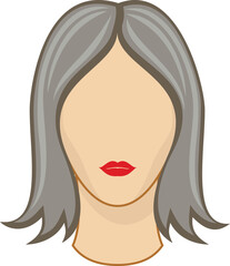 Female hair model cartoon icon. Lady haircut